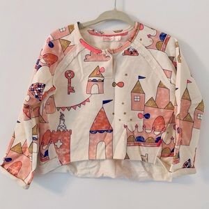 Billieblush Girls Castle & Princess Print Sweater